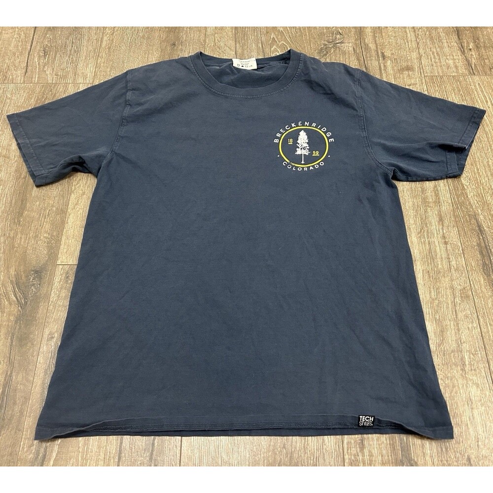 Breckenridge Colorado T-Shirt Men's Small Blue Short Sleeve Tree Nature
